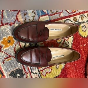 Manolo Blahnik Burgundy Loafers